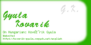 gyula kovarik business card